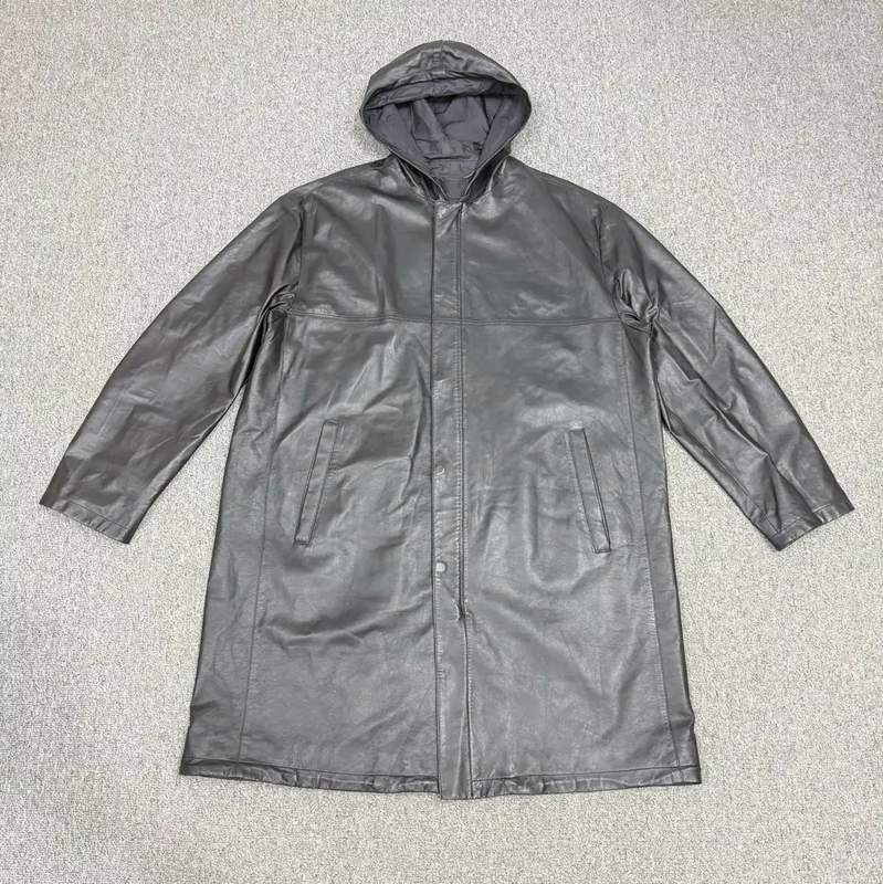 Prada M Black Leather Men's Coat