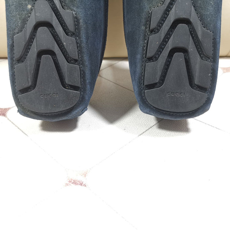 Gucci Blue Suede Loafers for Men 0079