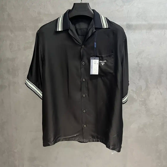 Prada Black Silk-Blend Men's Shirt