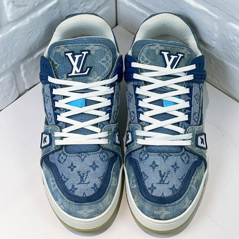 Louis Vuitton Blue Denim Low-Top Fashion Sneakers 0079