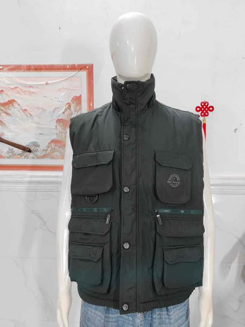 Vintage Black Insulated Vest Jacket