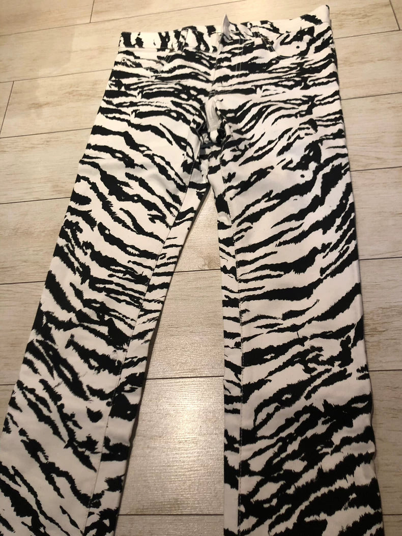 Saint Laurent Zebra Print Jeans
