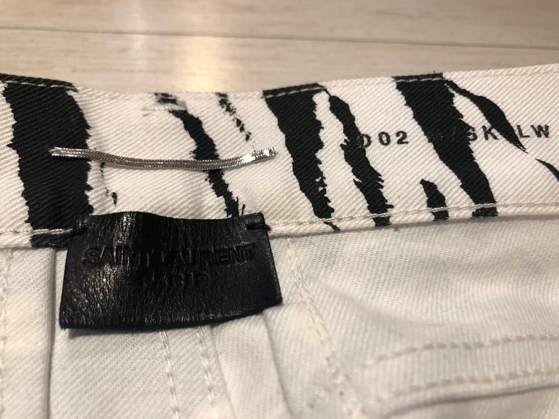 Saint Laurent Zebra Print Jeans