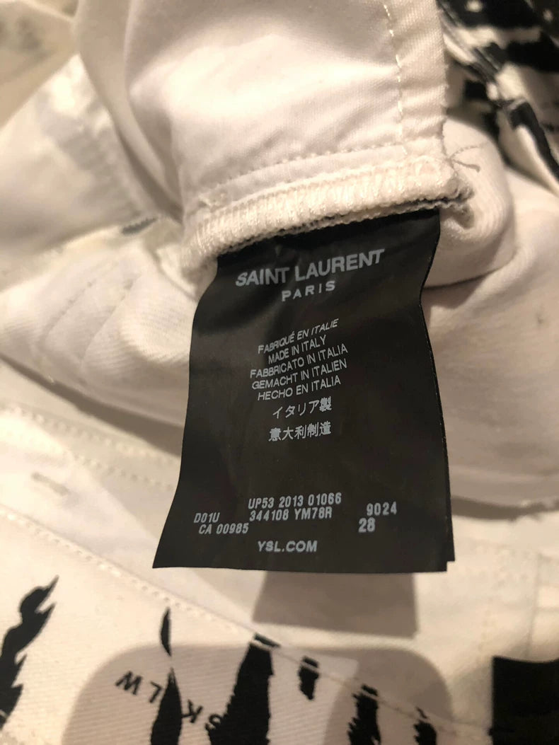 Saint Laurent Zebra Print Jeans