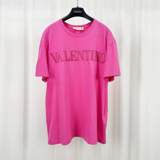 Valentino Embossed Logo Short Sleeve T-shirt-yf