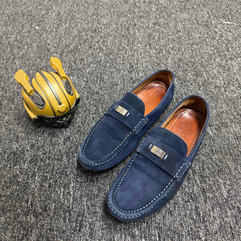 Gucci Leather Casual Loafers in Blue 0079