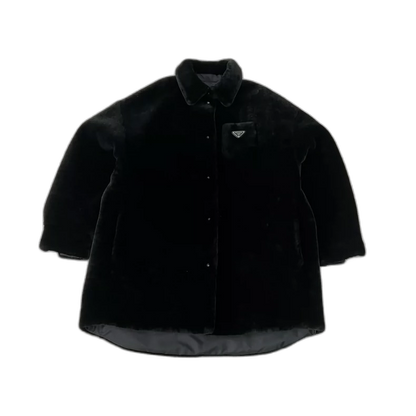 Prada Reversible Fur Coat with Triangle Logo