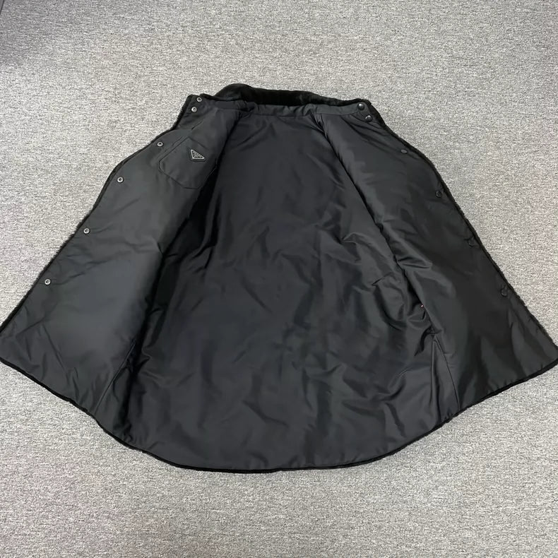 Prada Reversible Fur Coat with Triangle Logo