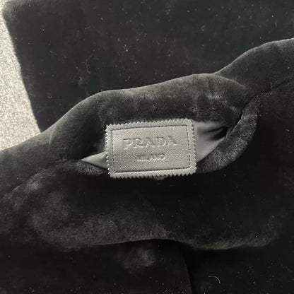 Prada Reversible Fur Coat with Triangle Logo