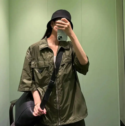 Prada Men's Summer Green Polyester T-Shirt