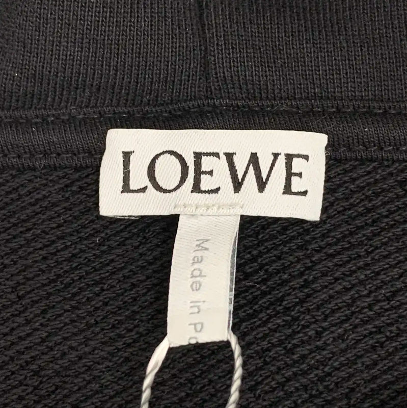 Loewe Black Cotton Hoodie for Men 0089
