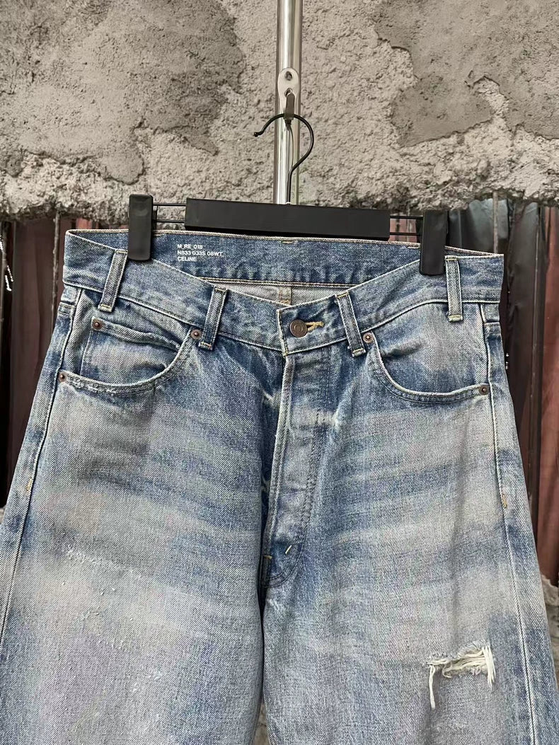 Celine Wesley Distressed Denim Pants