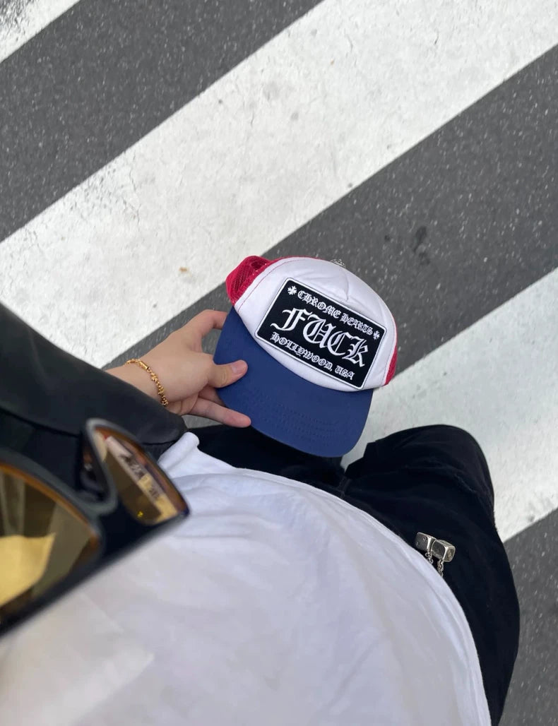 Chrome Hearts Trucker Hat Red Blue-zp