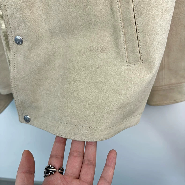 Dior Beige Suede Leather Jacket-yf