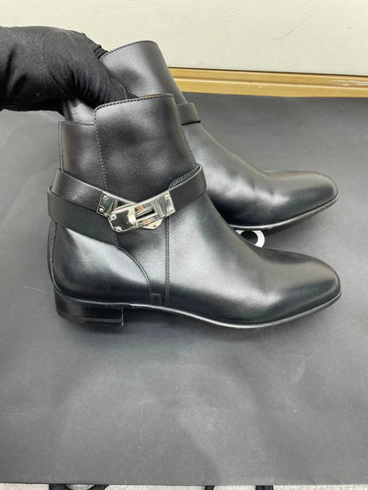 Hermes Kelly Black Ankle Boots