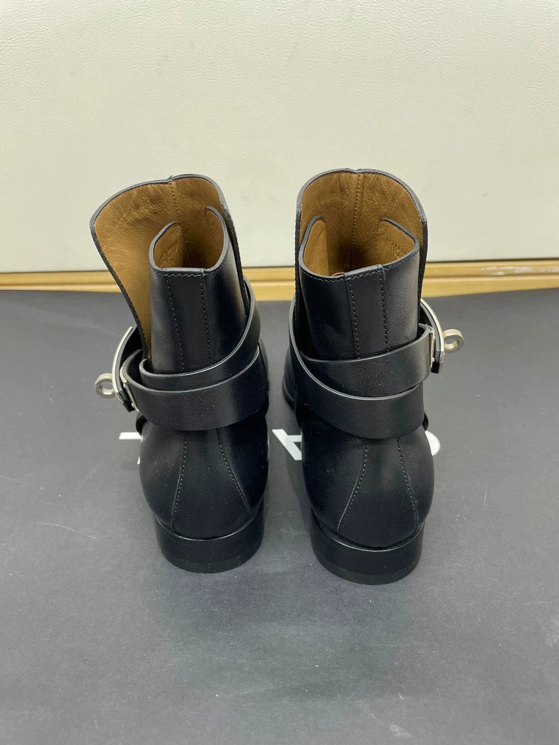 Hermes Kelly Black Ankle Boots