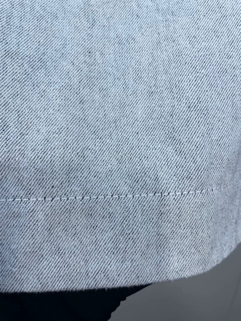 Hermes Denim Skirt with Leather Details