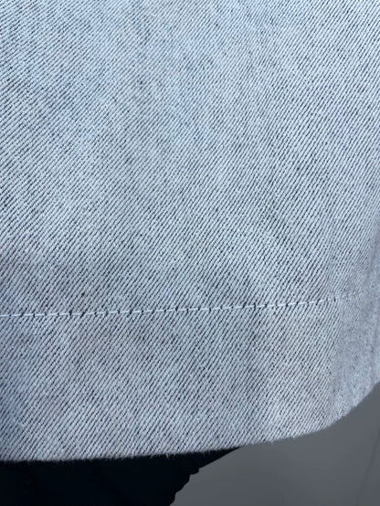 Hermes Denim Skirt with Leather Details