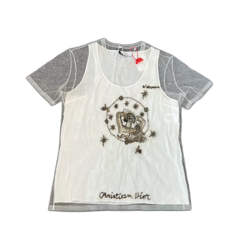 Dior Sheer Two-Piece Set Short Sleeve