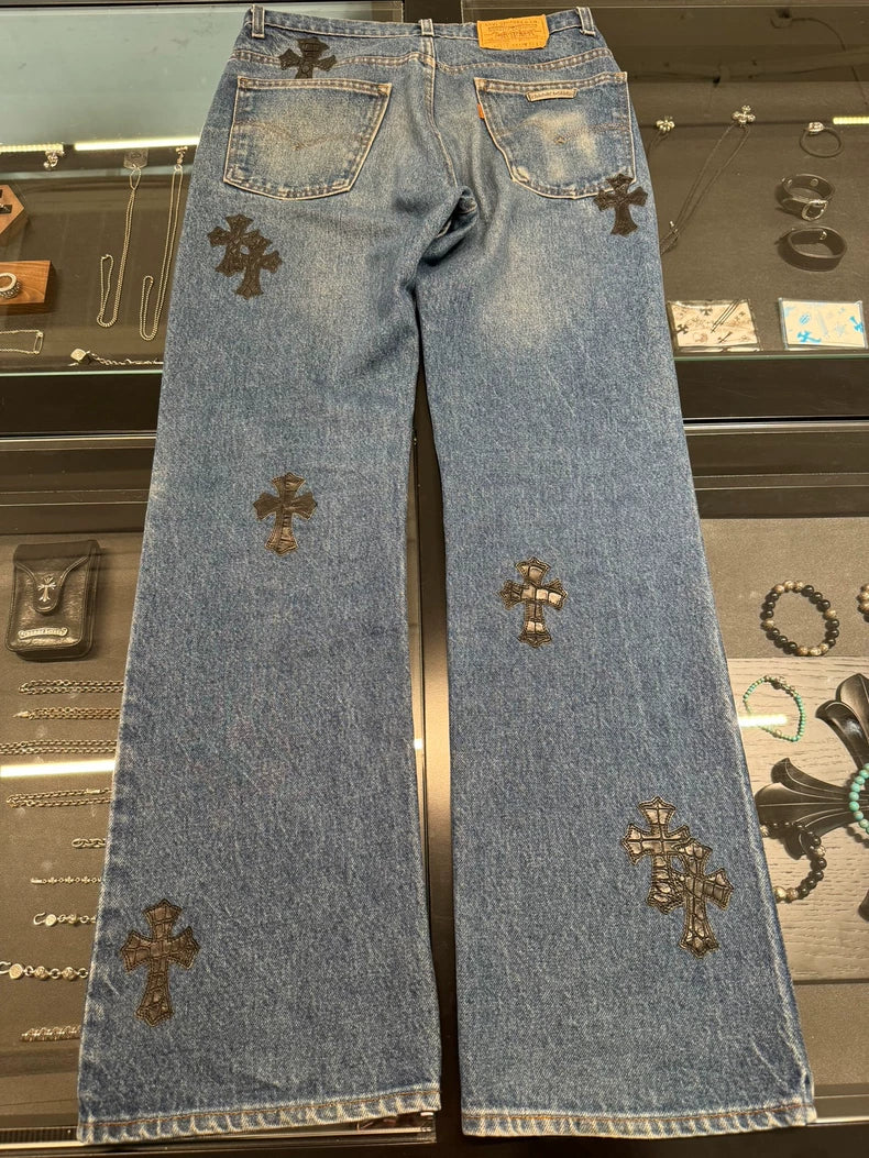 Chrome Hearts 517 Denim Jeans with Crosses-yf