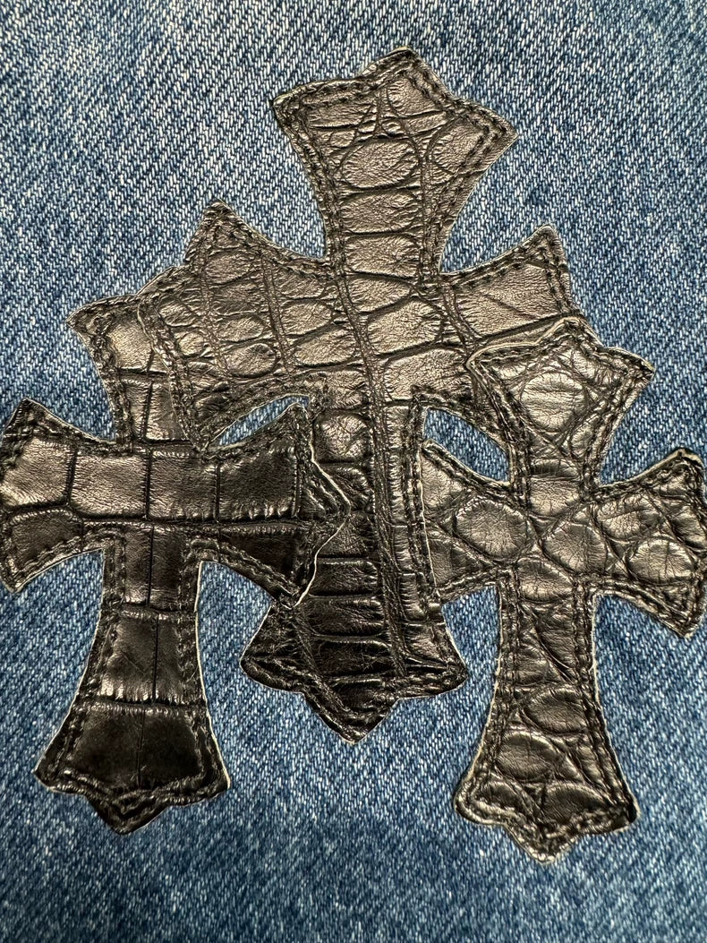 Chrome Hearts 517 Denim Jeans with Crosses-yf