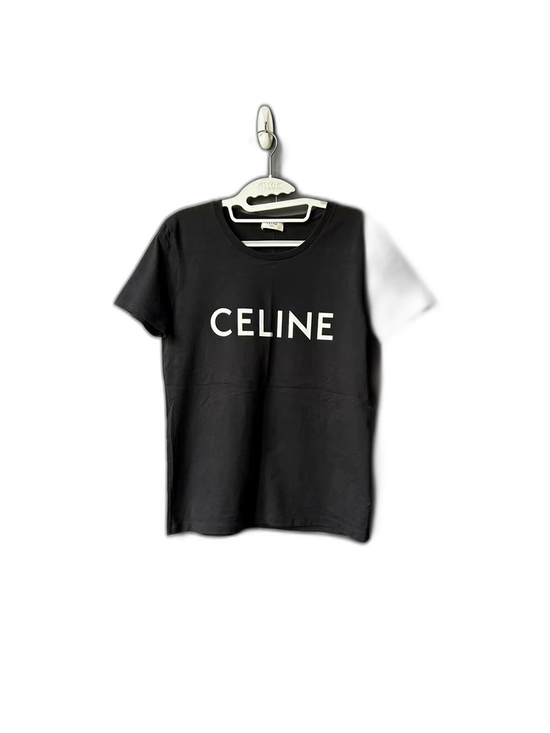 Celine Black Logo Short Sleeve T-shirt