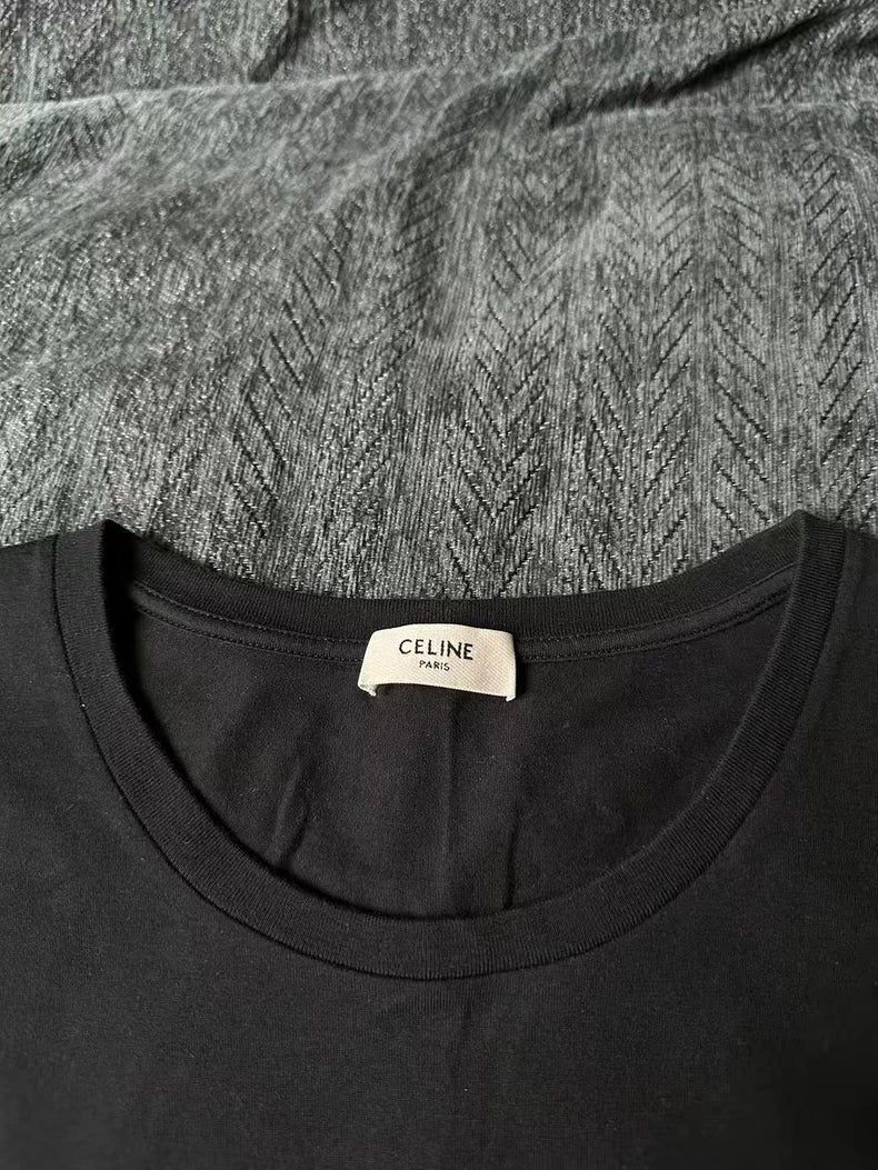 Celine Black Logo Short Sleeve T-shirt