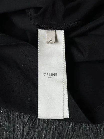 Celine Black Logo Short Sleeve T-shirt
