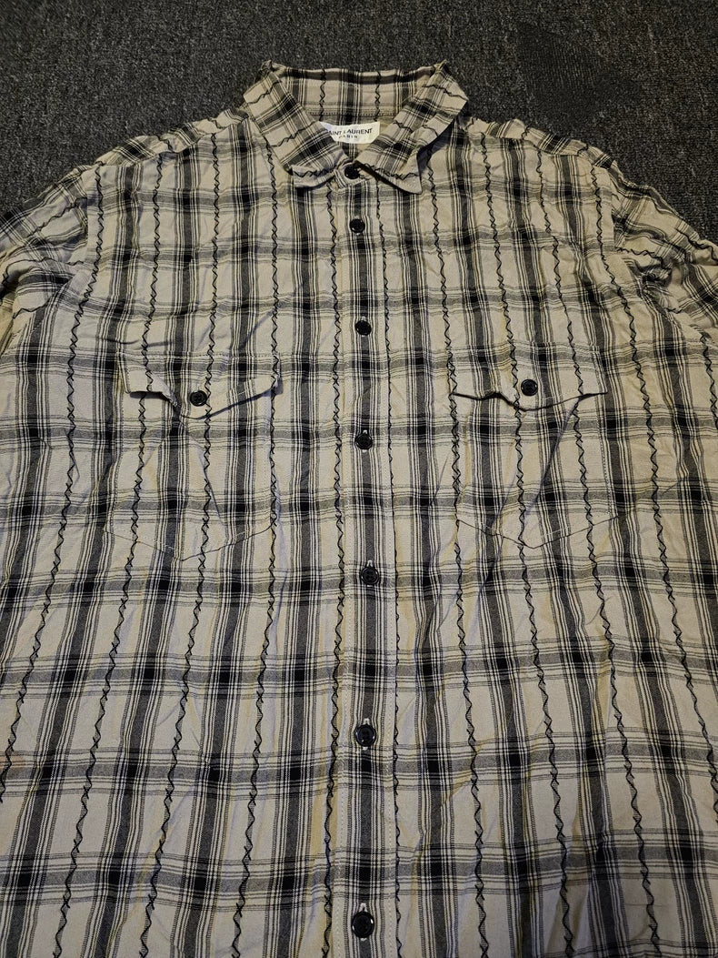 Saint Laurent Oversize Plaid Shirt-yf