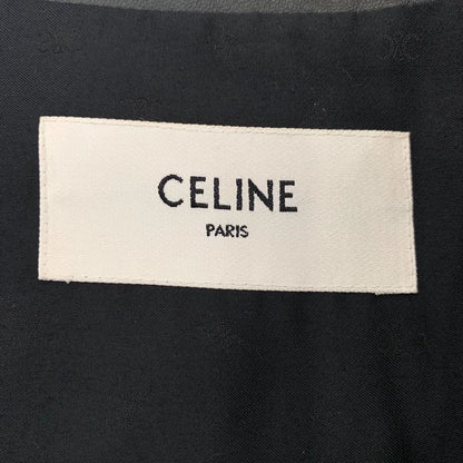 Celine Black Leather Long Sleeve Jacket