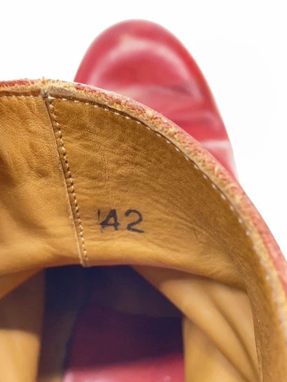 Handmade Dark Red Leather Ankle Boots