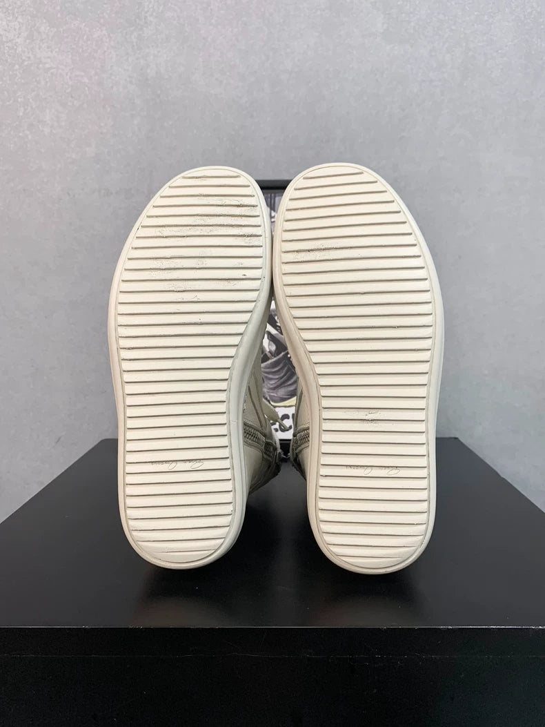 Rick Owens White Geobasket Sneakers-yf
