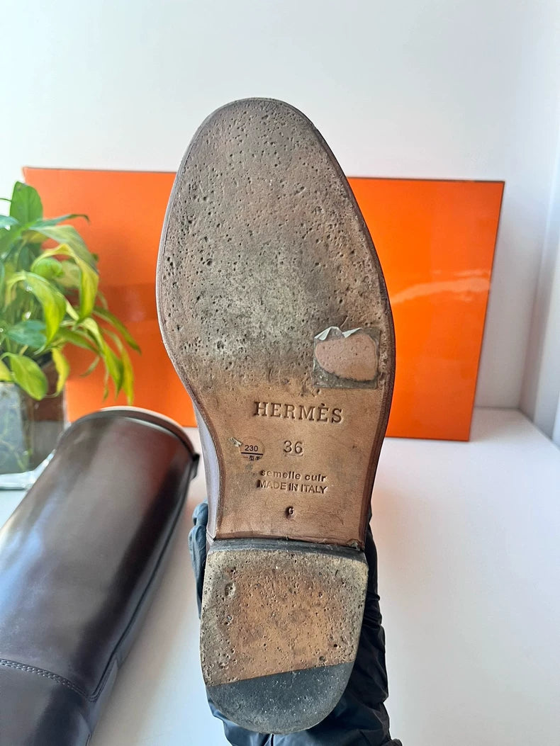 Hermes Women's Long Boots in Black