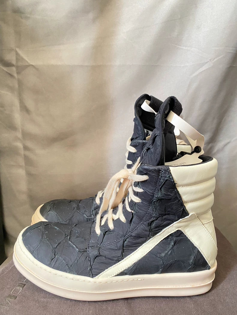 Rick Owens Fish Skin High-Top Sneakers-yf
