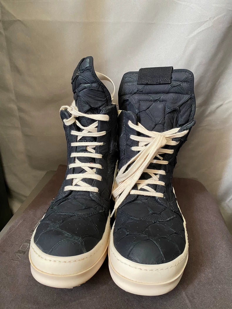 Rick Owens Fish Skin High-Top Sneakers-yf