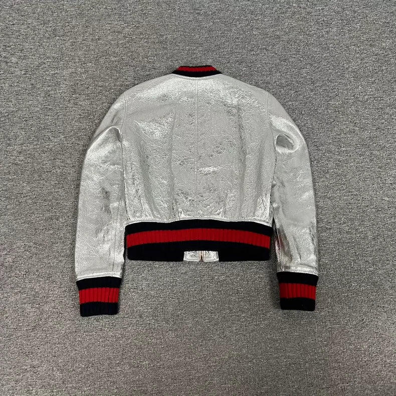 Gucci Liquid Silver Bomber Jacket