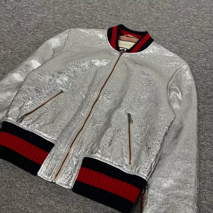 Gucci Liquid Silver Bomber Jacket