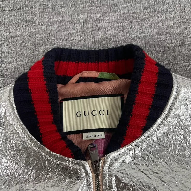Gucci Liquid Silver Bomber Jacket