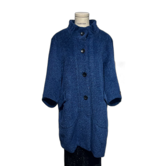 Vintage Blue Alpaca Wool Coat
