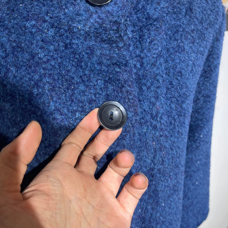 Vintage Blue Alpaca Wool Coat