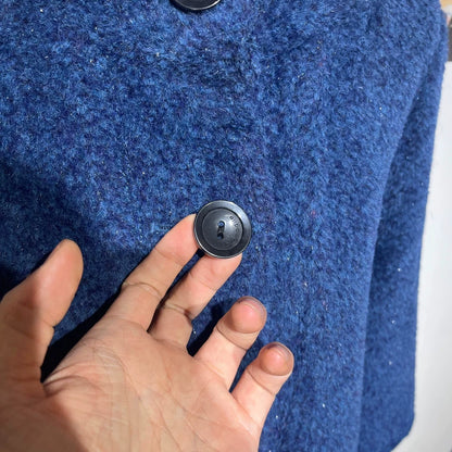 Vintage Blue Alpaca Wool Coat