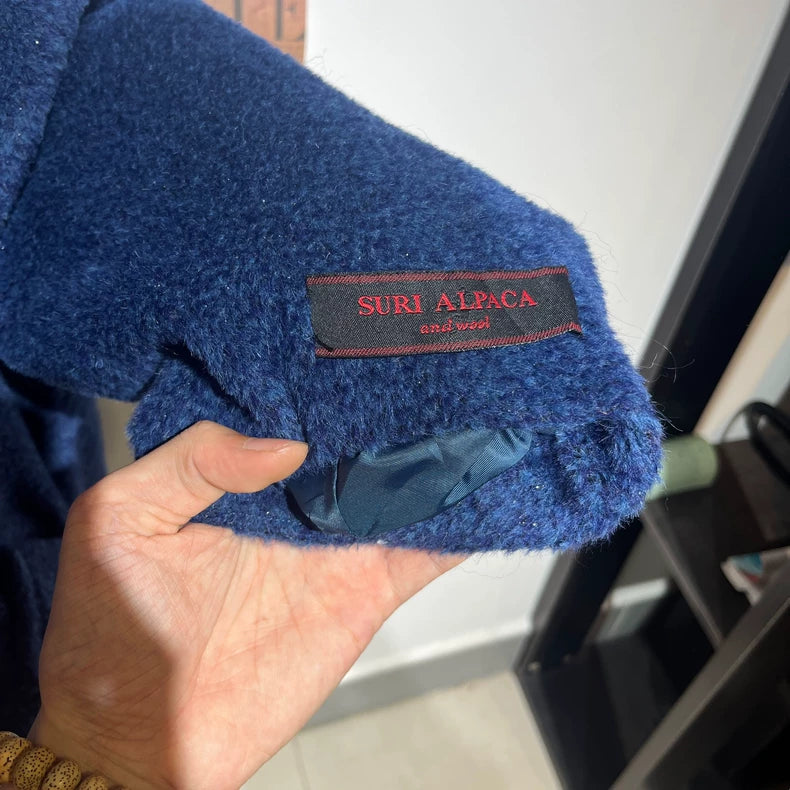 Vintage Blue Alpaca Wool Coat