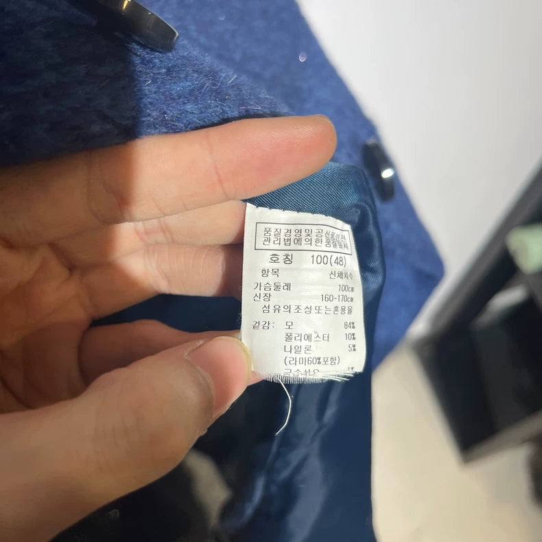 Vintage Blue Alpaca Wool Coat