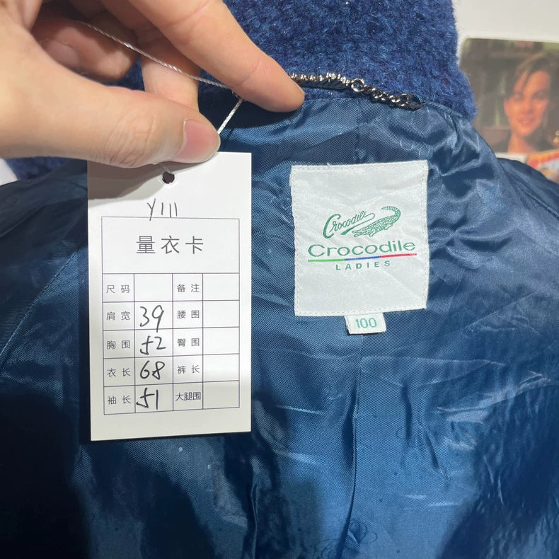 Vintage Blue Alpaca Wool Coat