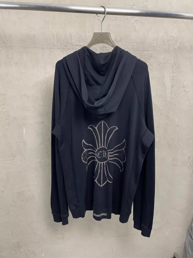 Vintage Chrome Hearts Black Zip Hoodie