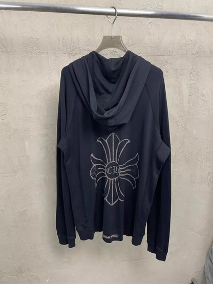 Vintage Chrome Hearts Black Zip Hoodie