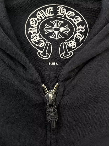 Vintage Chrome Hearts Black Zip Hoodie