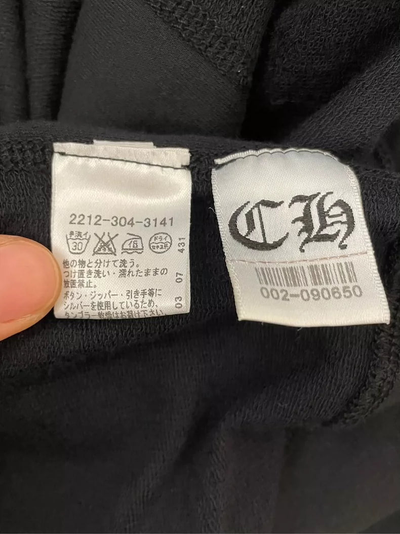 Vintage Chrome Hearts Black Zip Hoodie