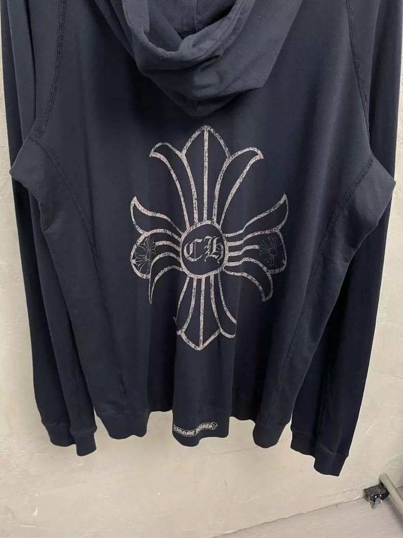 Vintage Chrome Hearts Black Zip Hoodie
