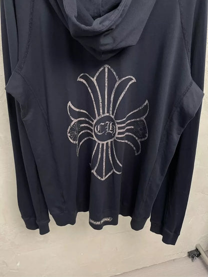 Vintage Chrome Hearts Black Zip Hoodie